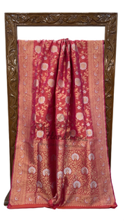 Katan Silk Banarasi Handloom Saree - All over Sona Roopa Jaal work - The Handlooms