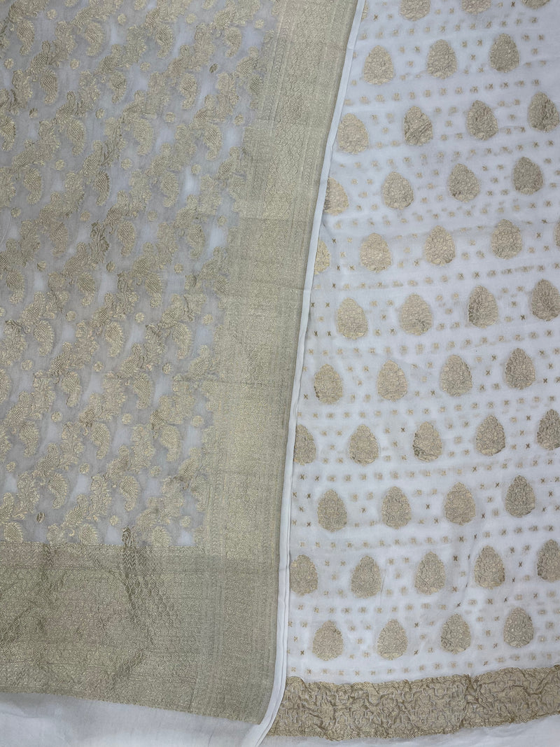 Khaddi Georgette Handlooms Banarasi Dress material - The Handlooms