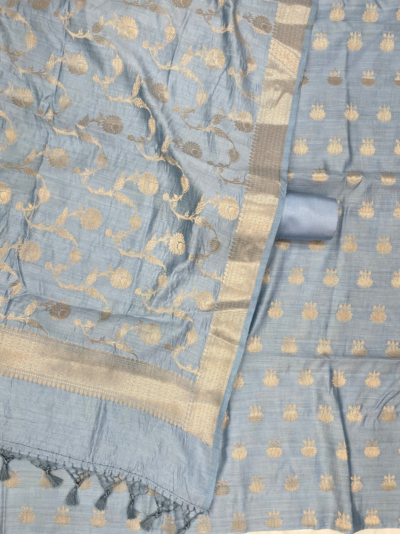 Pure Chiniya Silk Handlooms Banarasi Dress material - The Handlooms