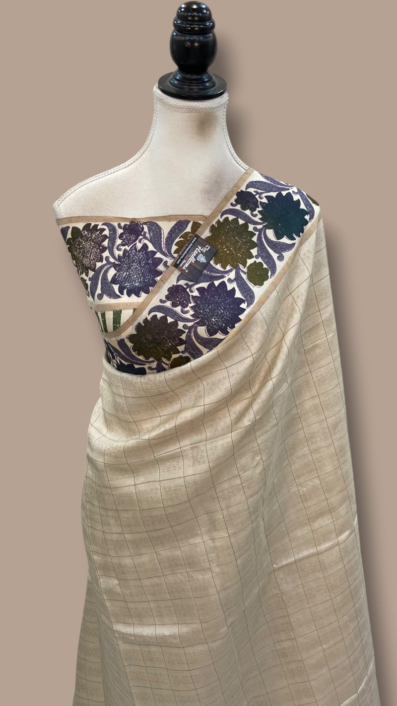 Pure Tussar Silk Handloom Banarasi Saree