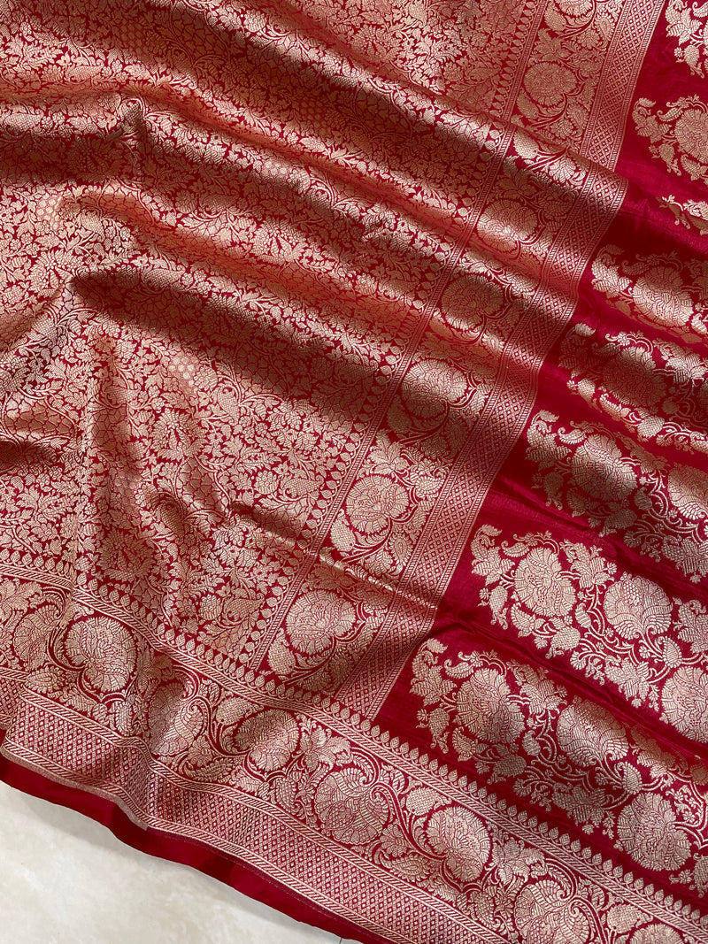 Pure Katan Silk Banarasi Handloom Saree - Tanchui Brocade - The Handlooms