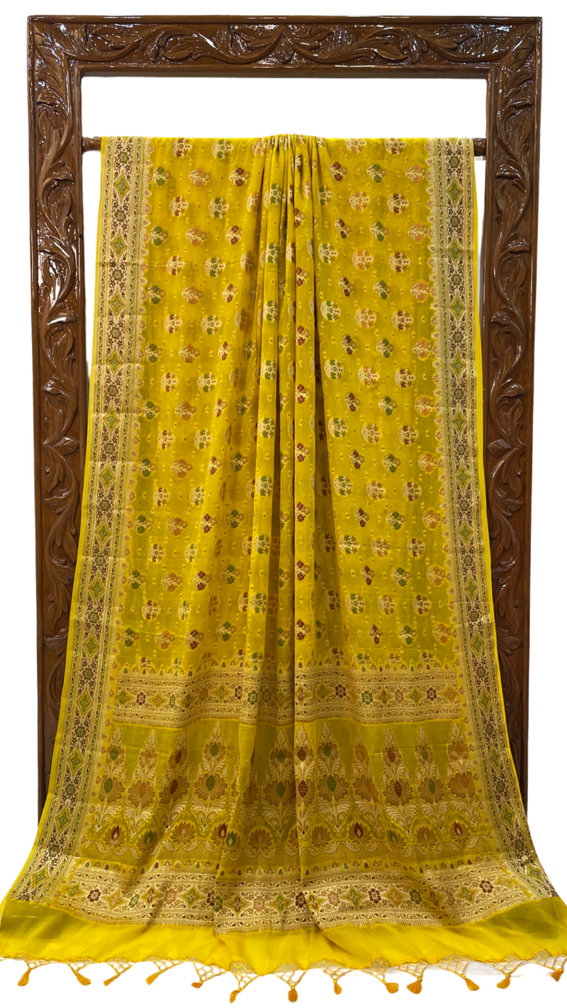 Pure Chiffon Khaddi Banarasi Saree - The Handlooms