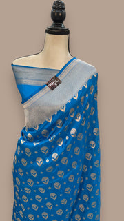 Pure Katan Silk Banarasi Handloom Saree - All over Jaal work - The Handlooms