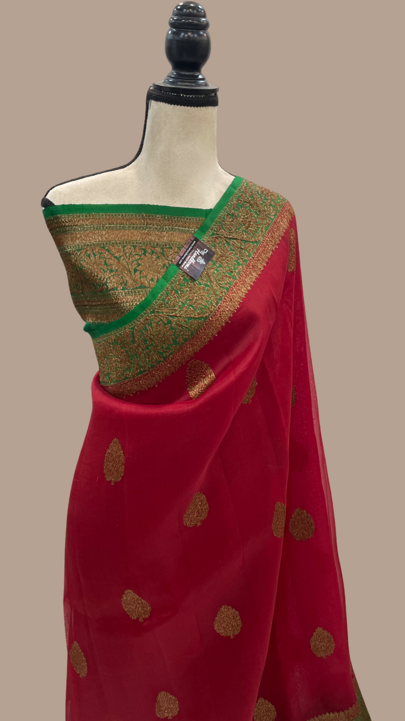 Pure Kora Handloom Banarasi Saree - The Handlooms