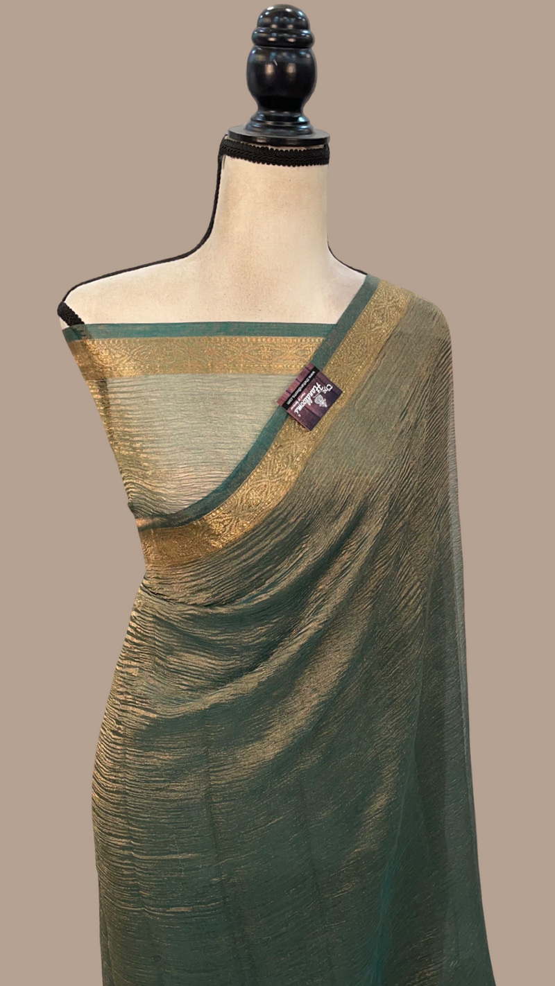 Pure Kora Tissue Handloom Banarasi Saree - The Handlooms