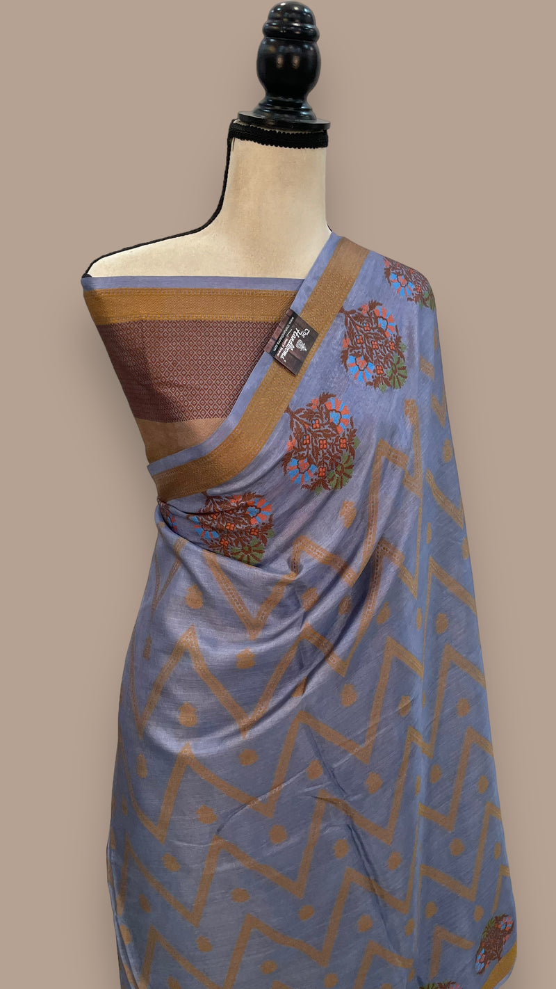 Pure Tussar Silk Handloom Banarasi Saree - The Handlooms