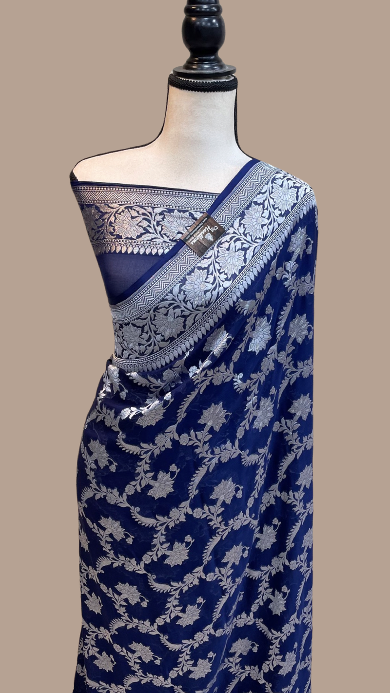 Pure Khaddi Georgette Banarasi Saree - The Handlooms