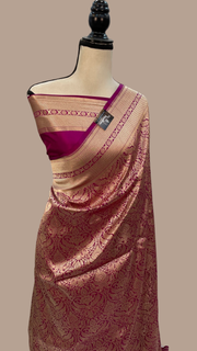 Pure Katan Silk Banarasi Handloom Saree - Tanchui Brocade - The Handlooms