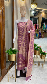 Khaddi Georgette Handlooms Banarasi Dress material - The Handlooms