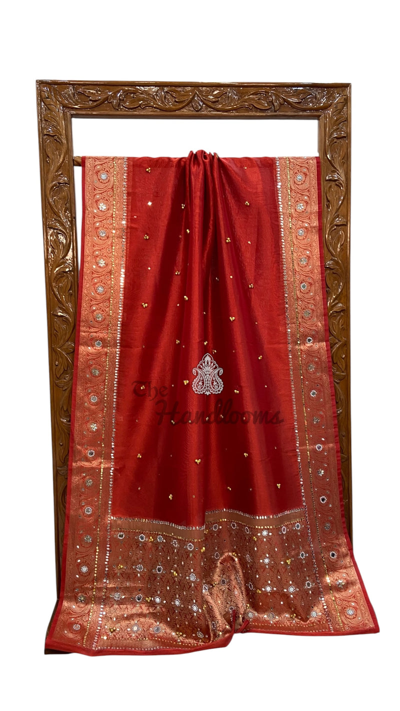 Pure Kora Tissue Silk Handloom Banarasi Saree - Handwork