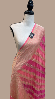 Pure Khaddi Georgette Dupatta - water zari - The Handlooms