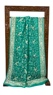 Pure Organza Chikankari Handloom Banarasi Saree - The Handlooms