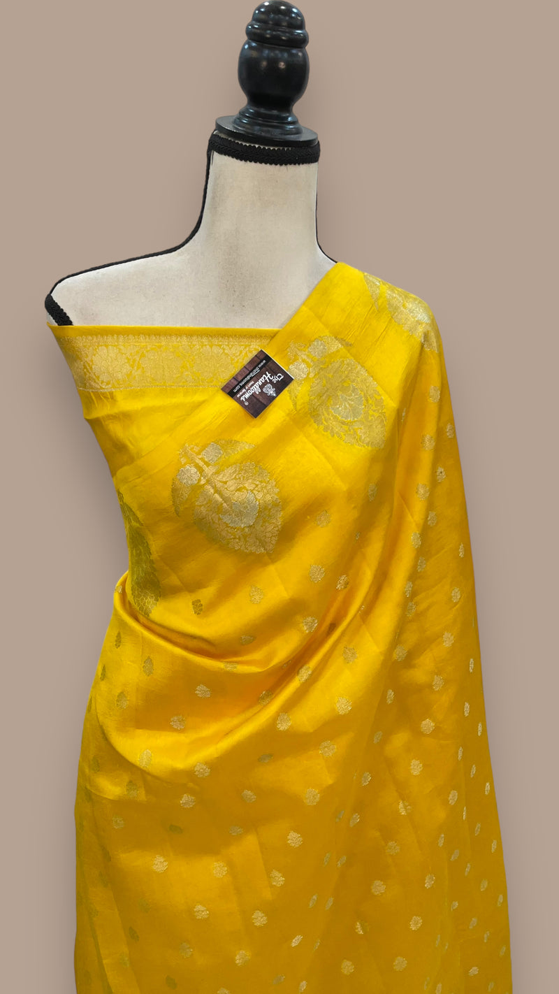 Pure Mango Silk Banarasi Handloom Saree - The Handlooms