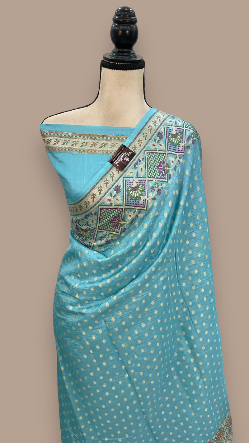 Pure Tussar Silk Handloom Banarasi Saree - The Handlooms