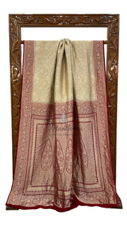 Khaddi Georgette Handloom Banarasi Saree - Tanchui Brocade - The Handlooms
