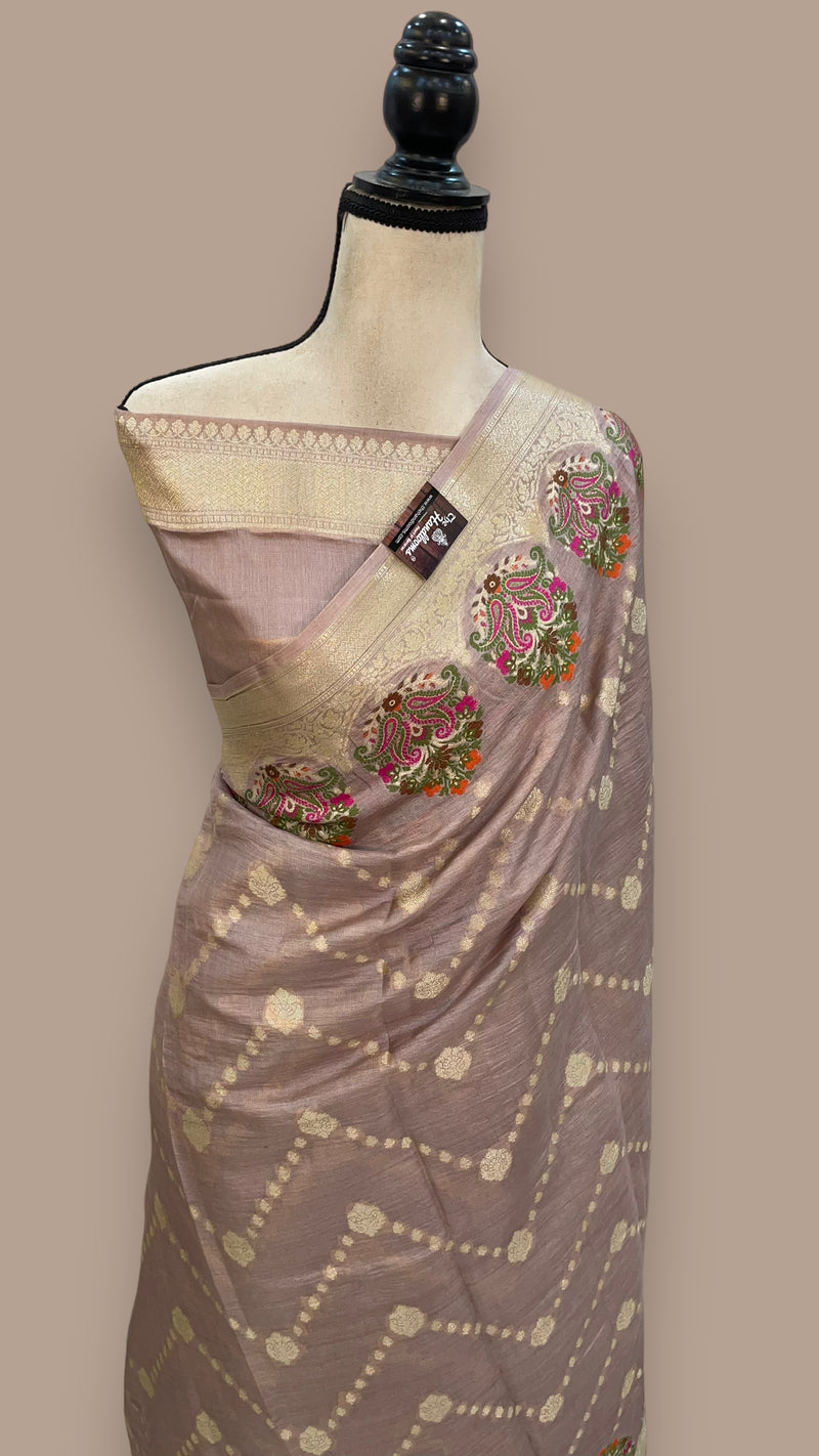 Pure Tussar Silk Handloom Banarasi Saree - The Handlooms