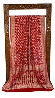 Pure Georgette Banarasi Bandhej Handloom Saree - The Handlooms