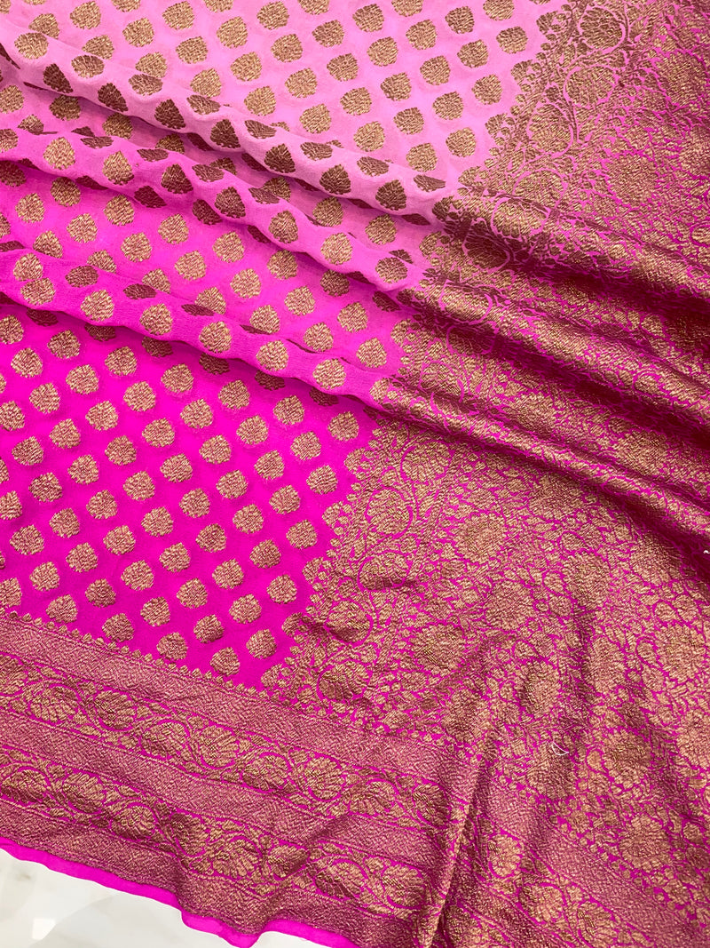 Khaddi Georgette Banarasi Saree -  Antique zari - The Handlooms