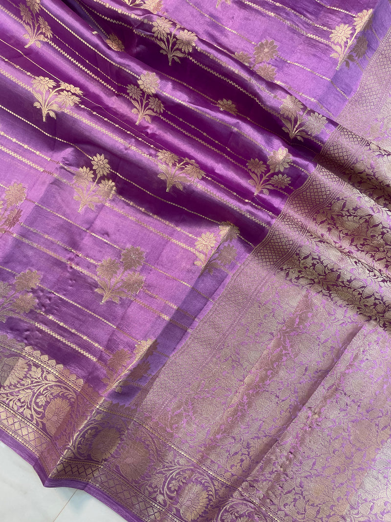 Pure Dupion Silk Banarasi Saree - Gold Zari - The Handlooms