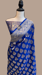 Pure Katan Silk Banarasi Handloom Saree - All Over Jaal Work - The Handlooms