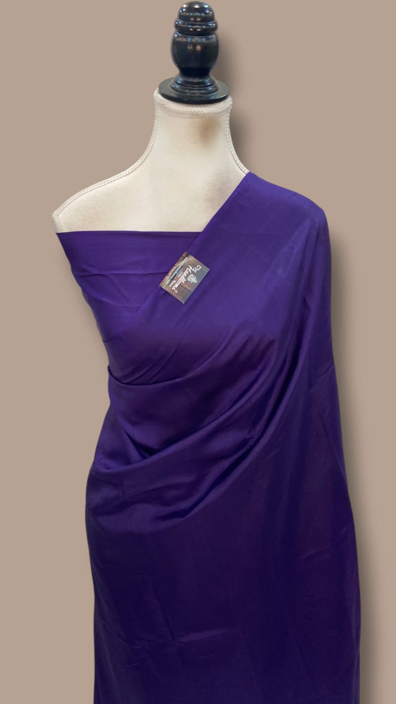 Pure Katan Silk Handloom Banarasi Saree-Plain