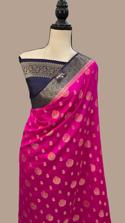 Pure Chiniya Silk Handloom Banarasi Saree - The Handlooms