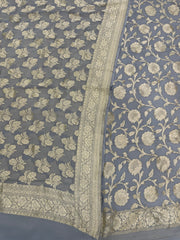 Khaddi Georgette Handlooms Banarasi Dress material - The Handlooms