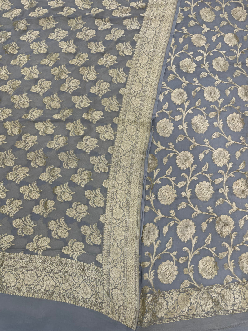 Khaddi Georgette Handlooms Banarasi Dress material - The Handlooms