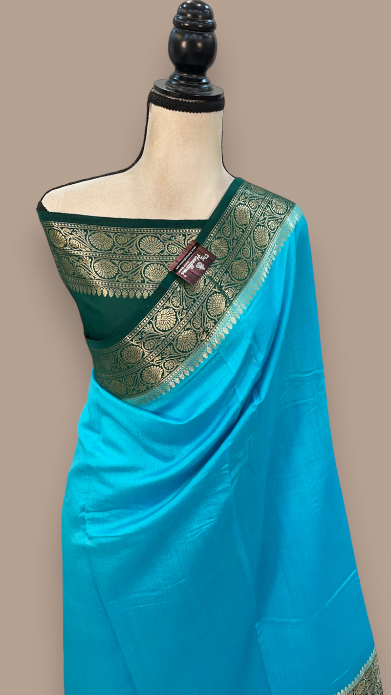 Pure Chiniya Silk Khaddi Handloom Banarasi Saree - The Handlooms