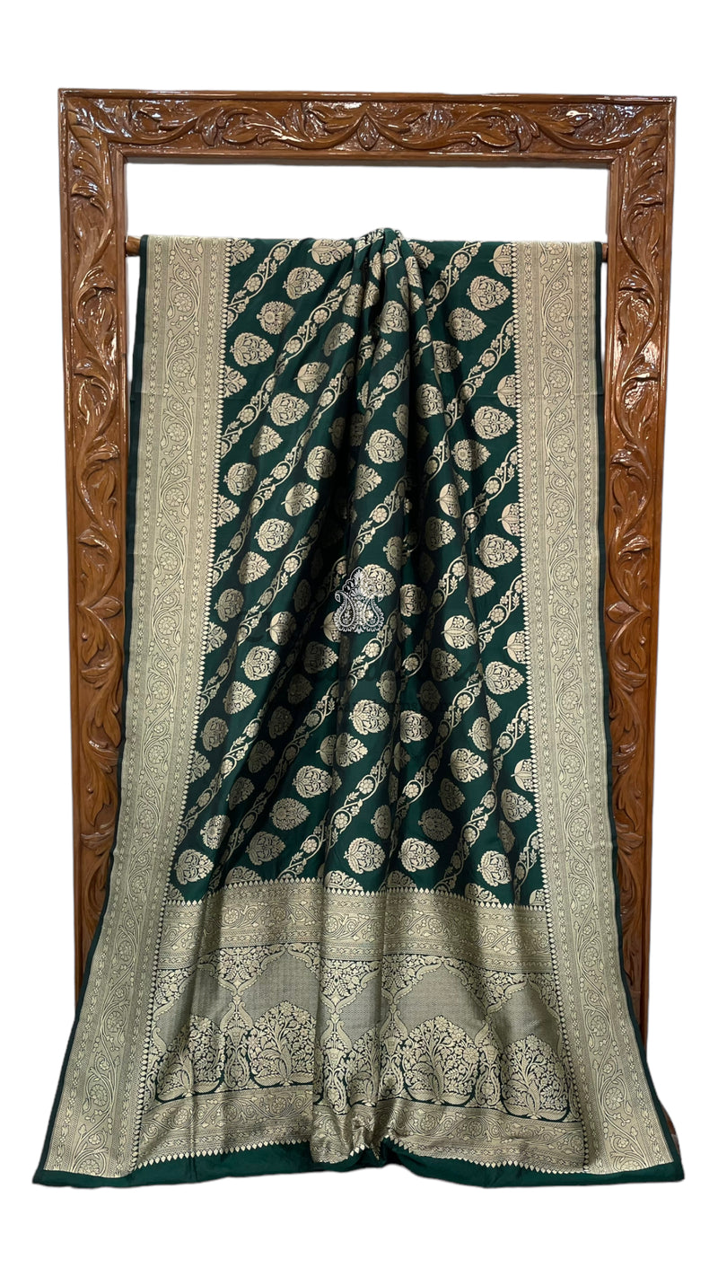 Pure Katan Silk Banarasi Handloom Saree - All Over Jaal Work - The Handlooms