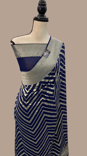 Pure Khaddi Georgette Handloom Banarasi Saree - The Handlooms