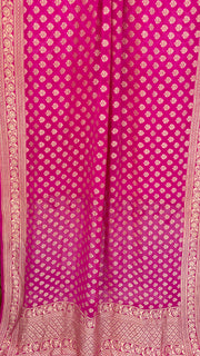 Pure Khaddi Georgette Dupatta - water zari - The Handlooms