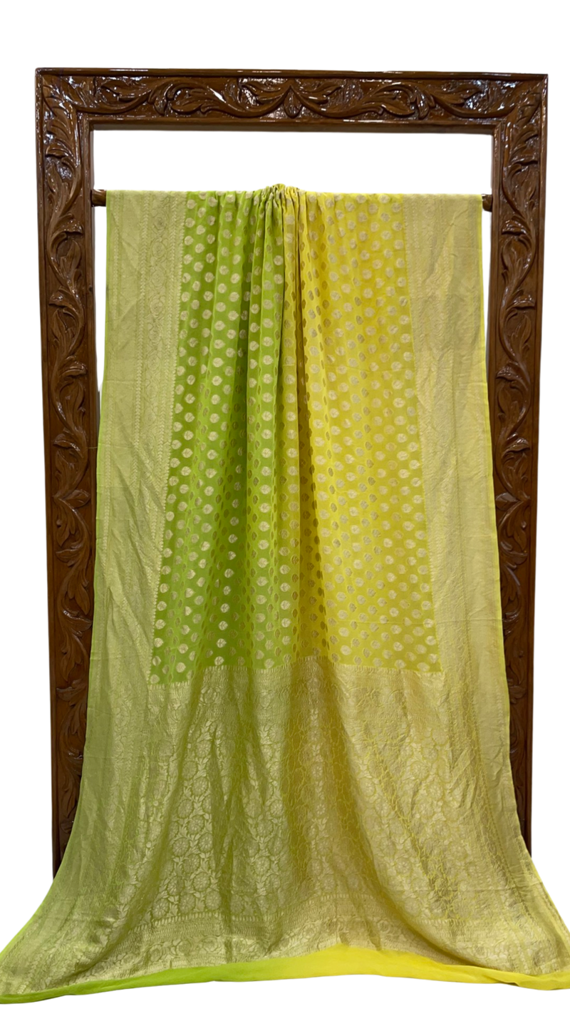 Khaddi Georgette Handloom Banarasi Saree - The Handlooms