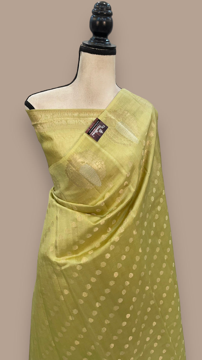Pure Mango Silk Banarasi Handloom Saree - The Handlooms