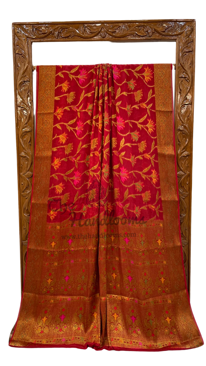Pure Chiffon Khaddi Banarasi Saree - The Handlooms