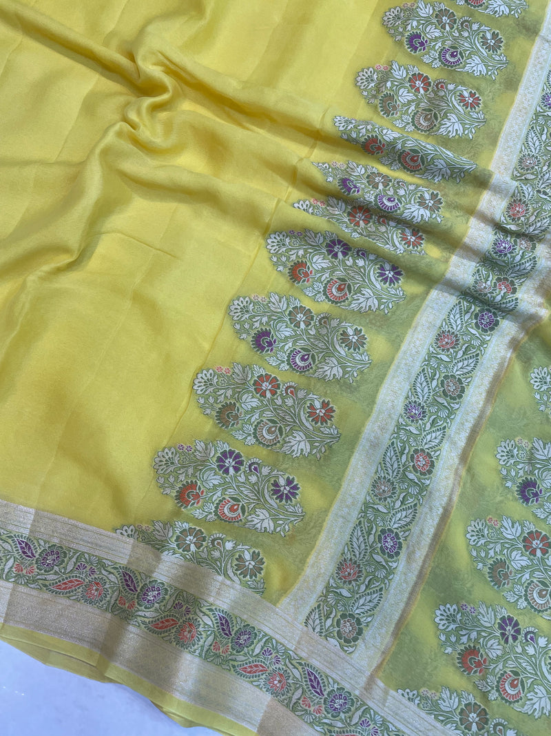 Pure Chiffon Khaddi Banarasi Saree - The Handlooms
