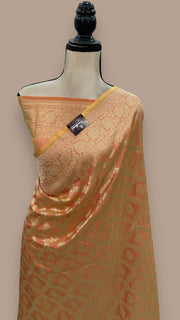 Pure Katan Silk Banarasi Handloom Saree - All Over Jaal Work - The Handlooms