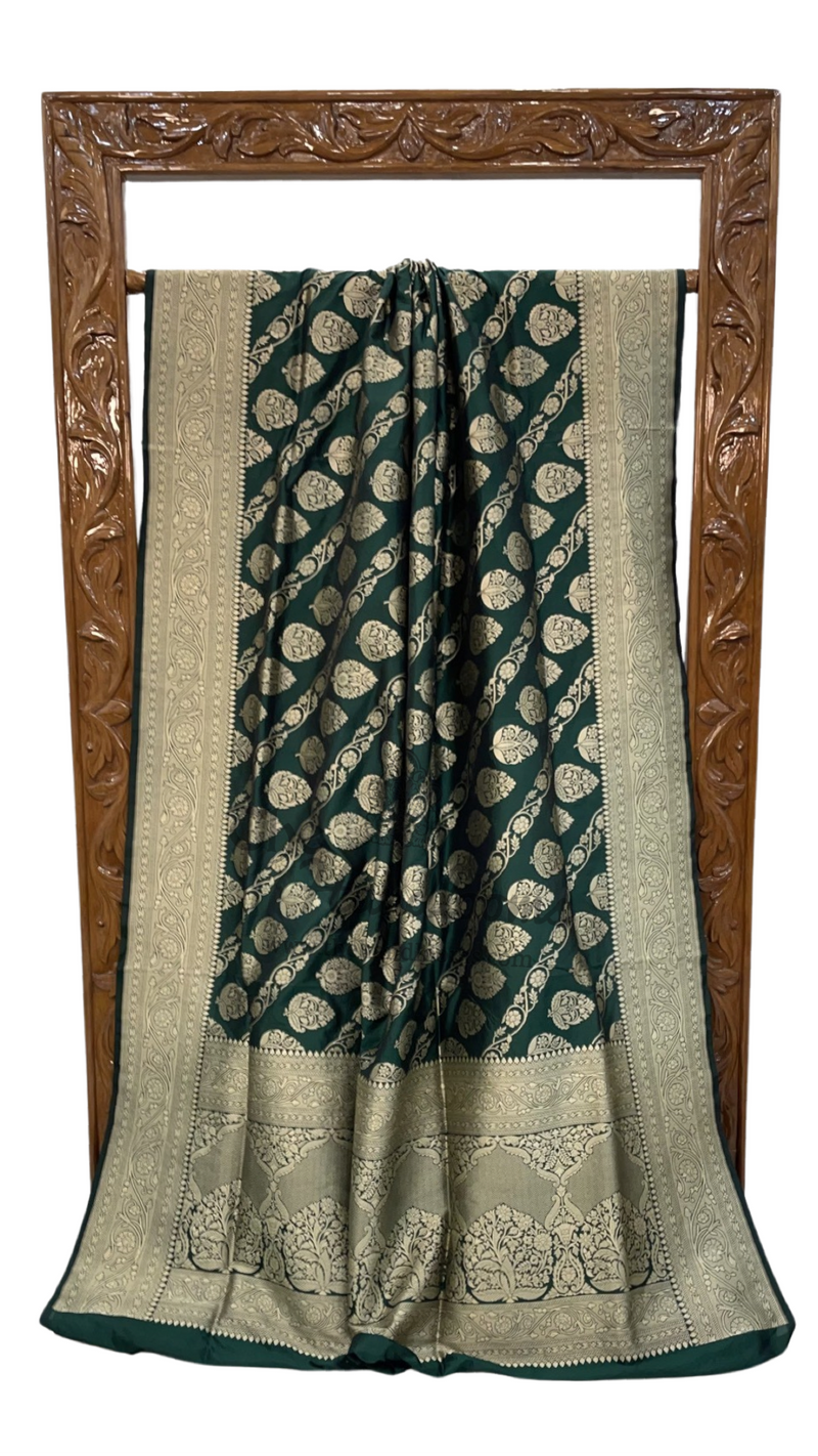 Pure Katan Silk Banarasi Handloom Saree - All Over Jaal Work - The Handlooms