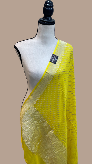 Pure Khaddi Georgette Dupatta - water zari - The Handlooms