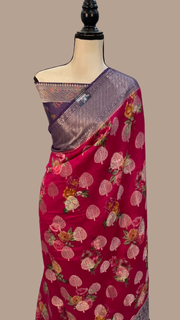 Pure Chiniya Silk Handloom Banarasi Saree - The Handlooms