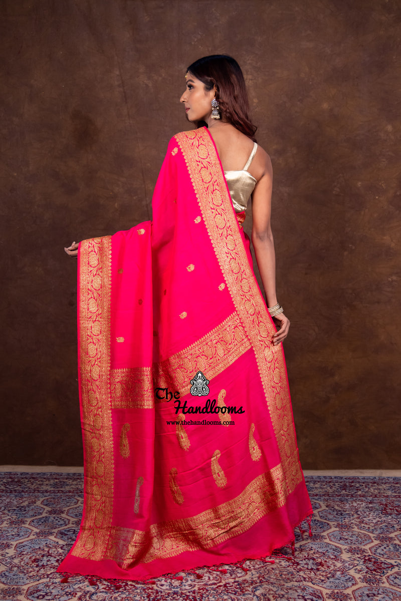 Tussar Georgette Handloom Banarasi Saree - Antique Zari - The Handlooms