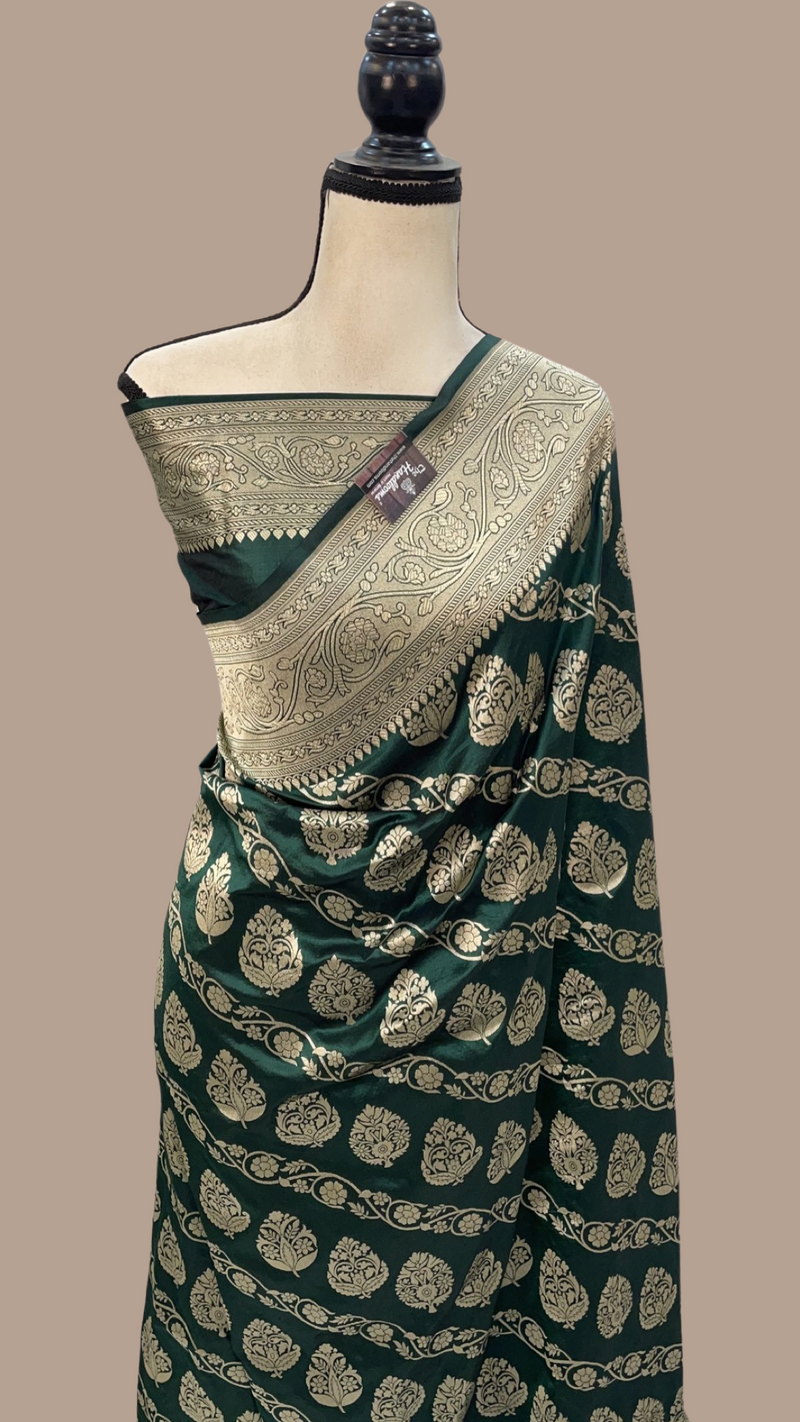 Pure Katan Silk Banarasi Handloom Saree - All Over Jaal Work - The Handlooms