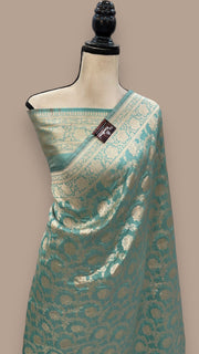 Pure Katan Silk Banarasi Handloom Saree - All over Jaal work - The Handlooms