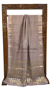 Pure Kora Tissue Crush Handloom Banarasi Saree - The Handlooms