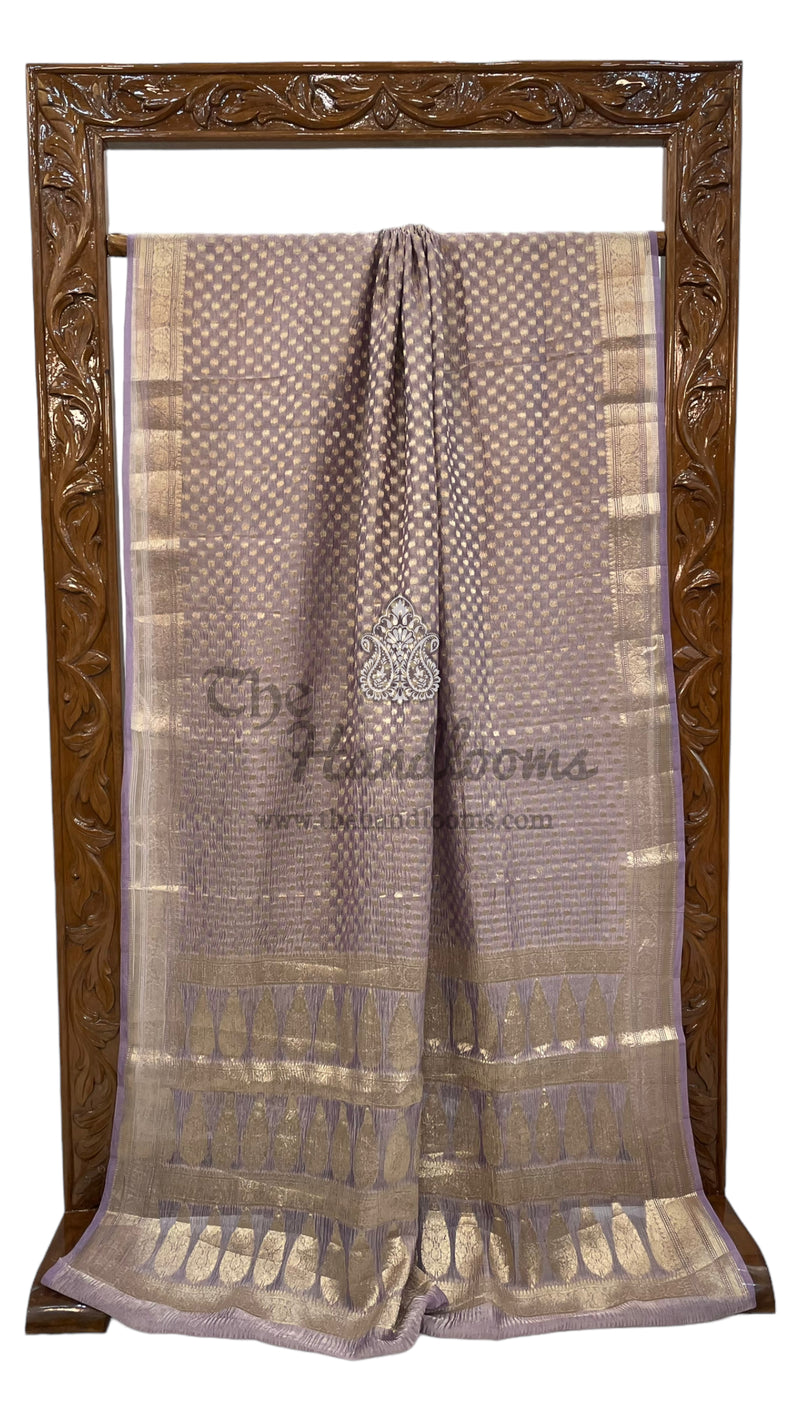 Pure Kora Tissue Crush Handloom Banarasi Saree - The Handlooms