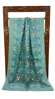 Tussar Silk Handloom Banarasi Saree With Chikankari - The Handlooms