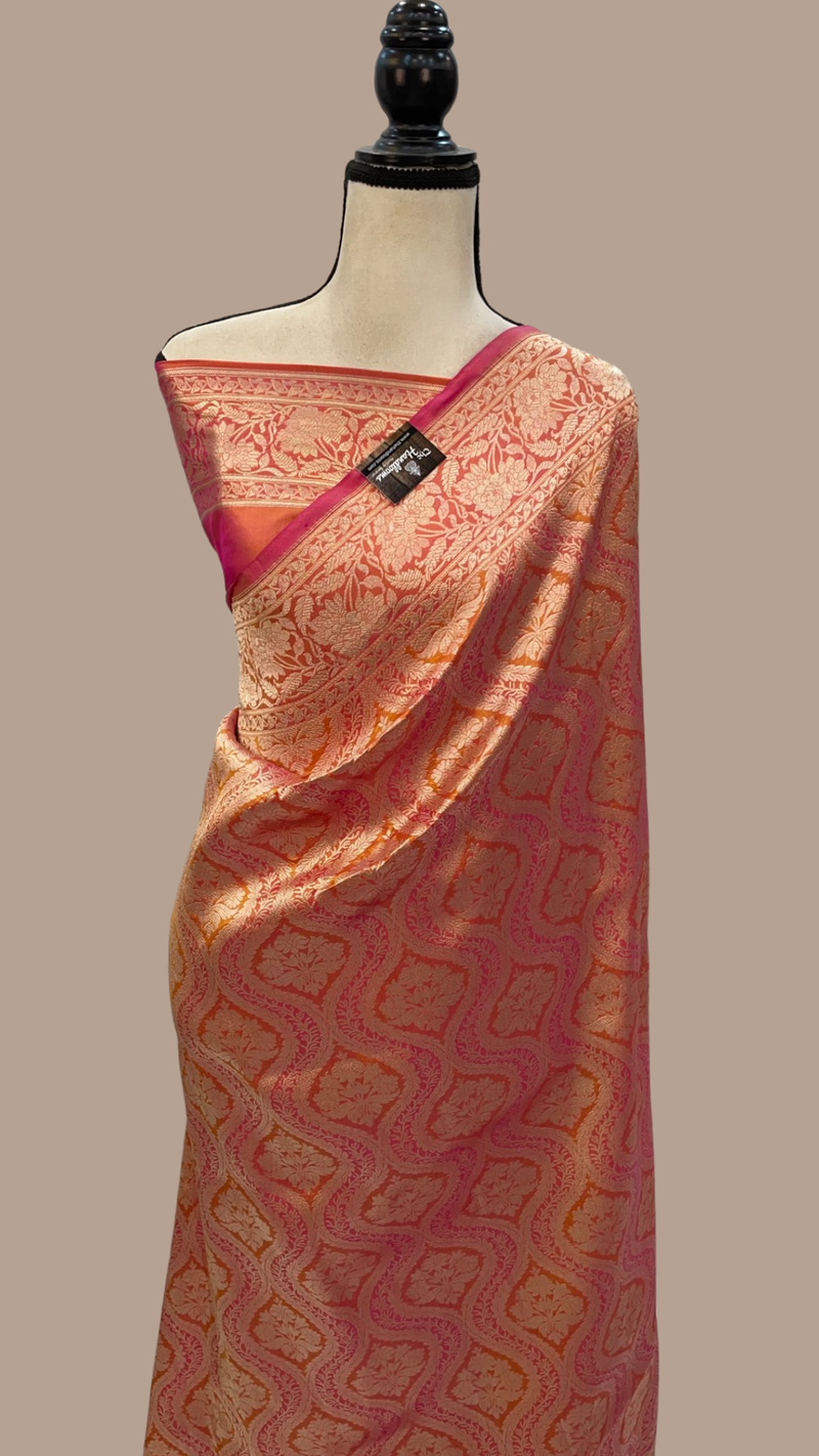 Pure Katan Silk Banarasi Handloom Saree - Tanchui Brocade - The Handlooms