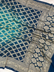 Pure Georgette Banarasi Bandhej Handloom Dupatta - The Handlooms