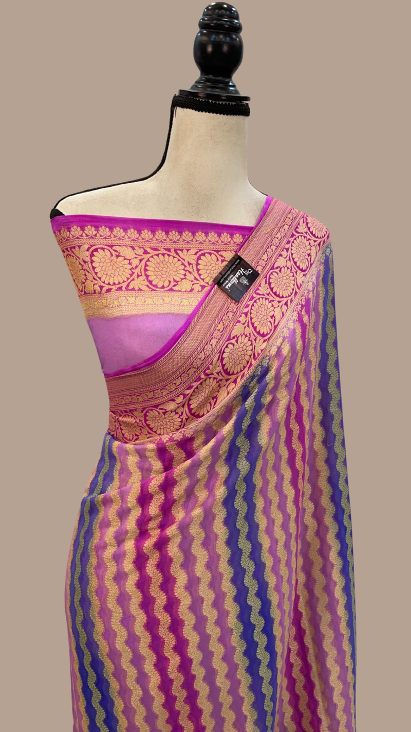 Pure Chiffon Khaddi Banarasi Saree - The Handlooms