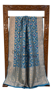 Pure Katan Silk Banarasi Handloom Saree - All over Jaal work - With Meenakari - The Handlooms